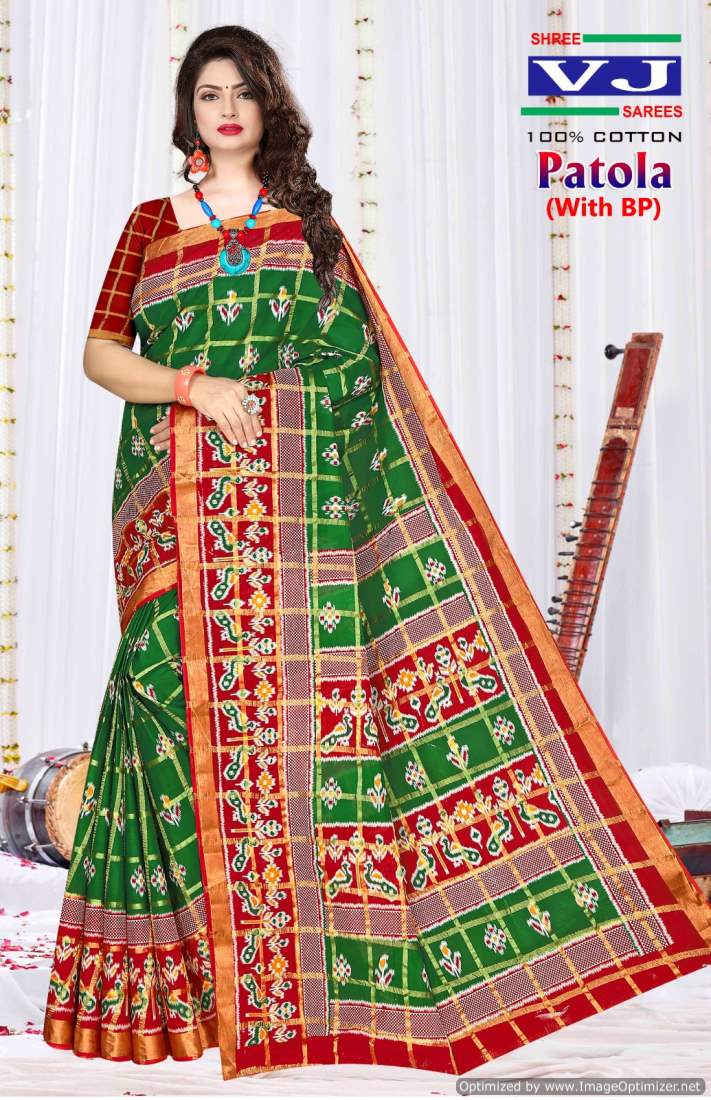 Shree Vj Patola Printed Cotton Daily Wear Sarees Wholesale Suppliers In Mumbai
